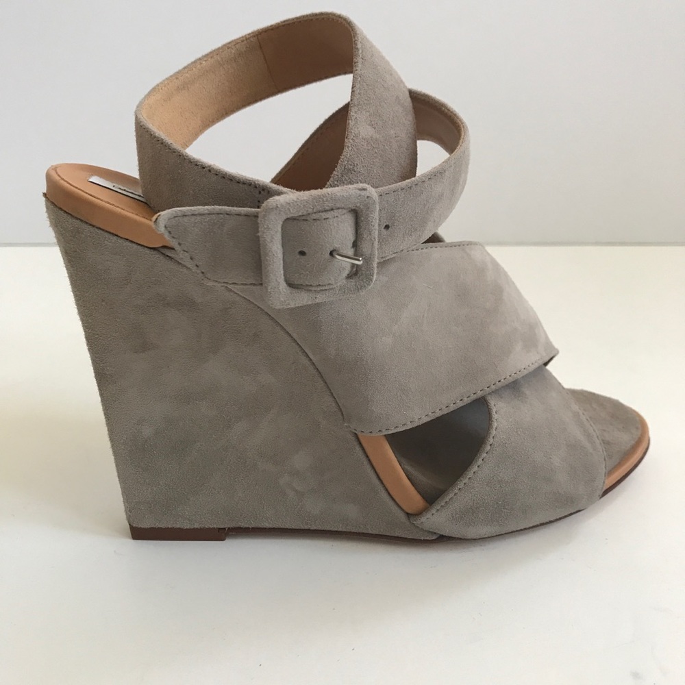 DVF Suede Wedge Sandals Size 8US